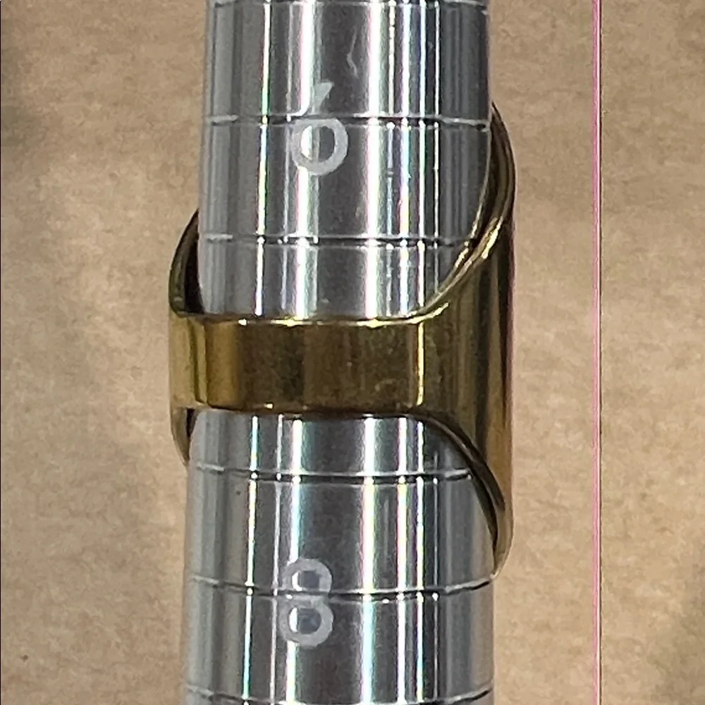 Geometric Gold Stainless Steel Statement Ring